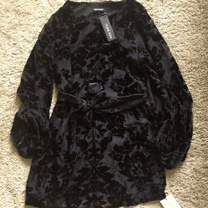 Size S Yumi Kim Black Velvet Bellflower Dress NWT